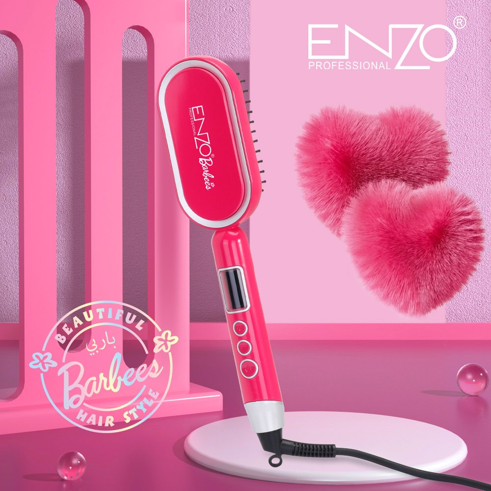 ENZO EN-4102X Professional Hair Straightening Comb – Rapid Heating with Ceramic Coating and Adjustable Temperature