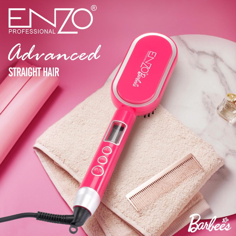 ENZO EN-4102X Professional Hair Straightening Comb – Rapid Heating with Ceramic Coating and Adjustable Temperature