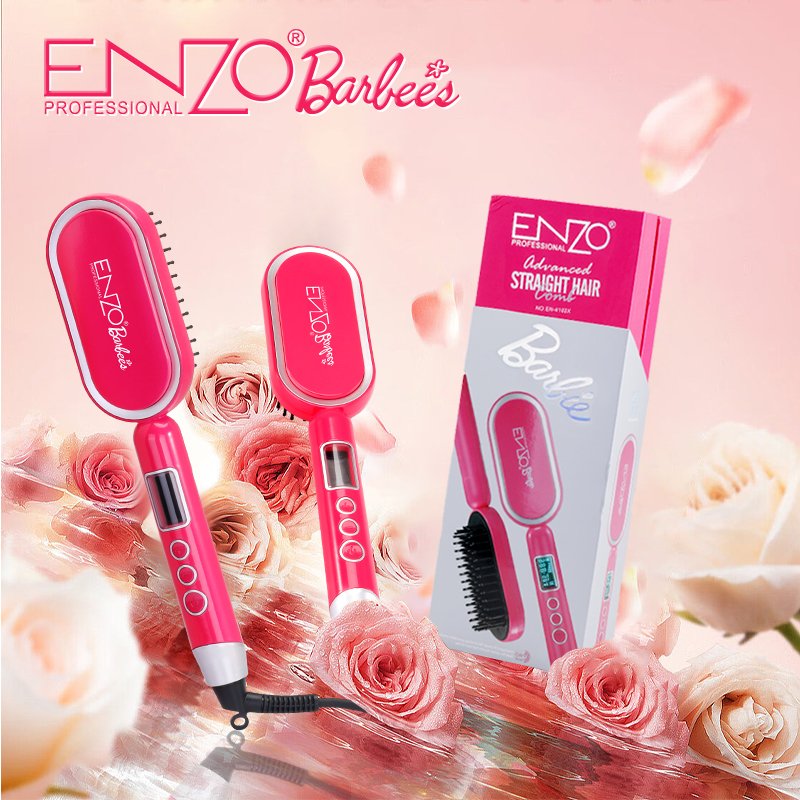 ENZO EN-4102X Professional Hair Straightening Comb – Rapid Heating with Ceramic Coating and Adjustable Temperature