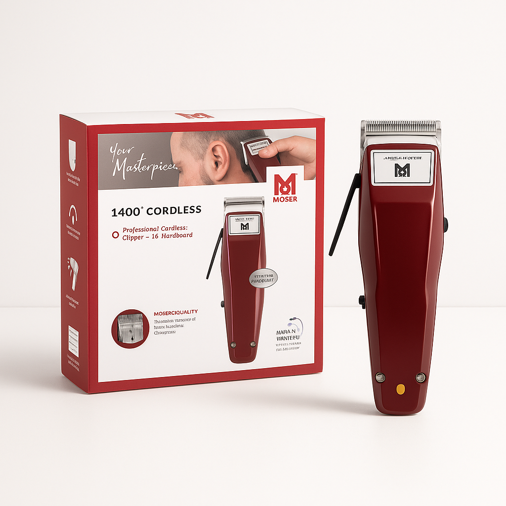 Moser 1400 Cordless Professional Clipper Ideal for Hair & Beard Styling in Burgundy