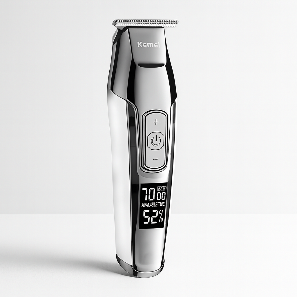Kemei KM-5027A Professional Cordless Hair Clipper – 4-Speed Adjustable Trimmer with LCD Display