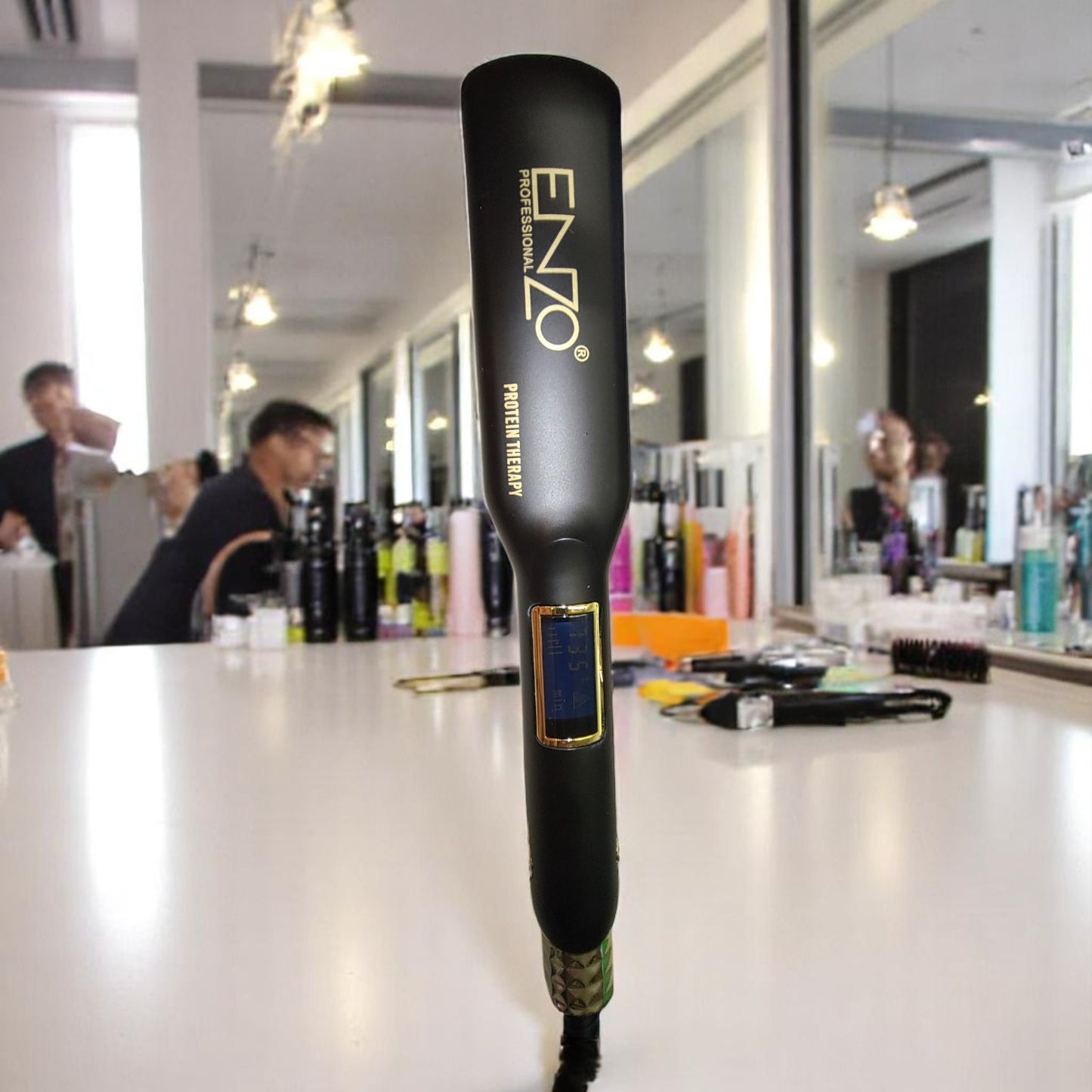 ENZO EN-3106 Professional Hair Straightener – LCD Display, Ceramic Plates, Adjustable Temperature