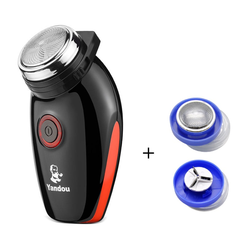 Yandou SC-501 Rechargeable Electric Shaver – Black with Red Accents