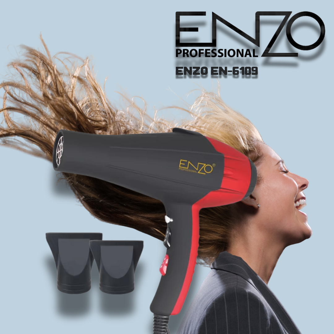 ENZO EN-6109 Professional Hair Dryer – 8000W High-Power Ionic Blow Dryer with Adjustable Heat & Speed Settings