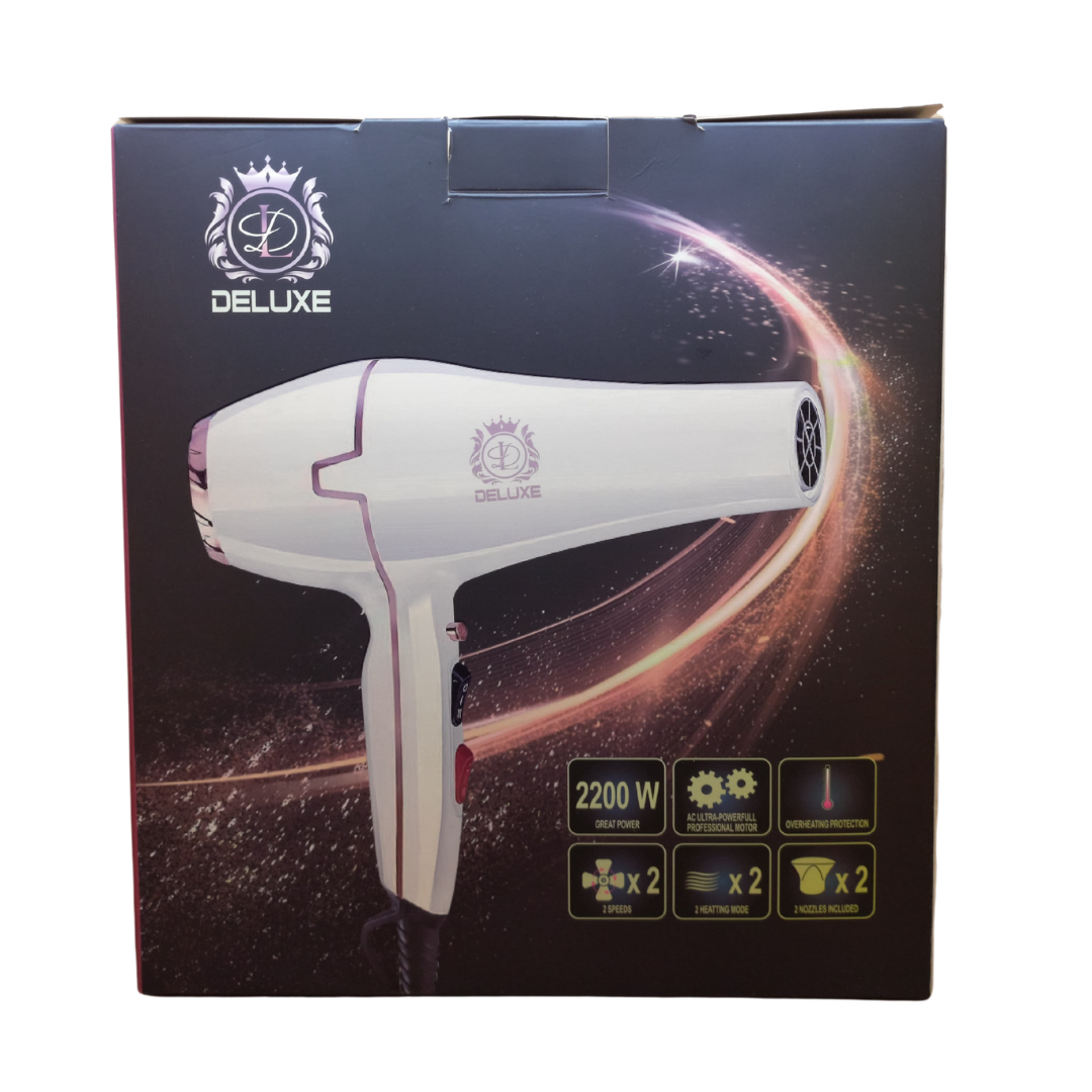 Title: Deluxe 2200W Professional Hair Dryer - White Edition HD-1421