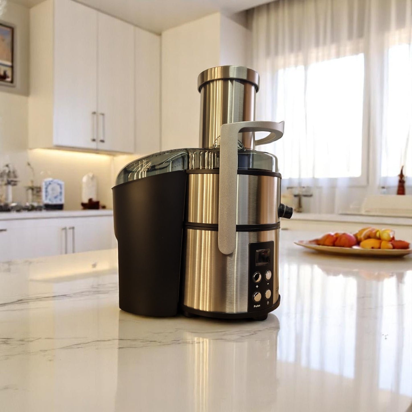 RENE Juicer PRO RJE-1703 – 800W Professional Stainless Steel Juicer with Large Feeding Tube and LCD Display