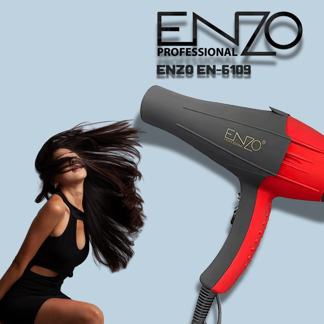 ENZO EN-6109 Professional Hair Dryer – 8000W High-Power Ionic Blow Dryer with Adjustable Heat & Speed Settings