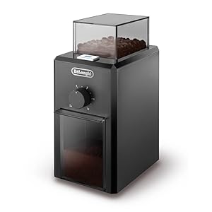 De'Longhi Electric Coffee Grinder With Fineness Selector, Burr Grinding System, 12 Cups Capacity, KG79, Blac