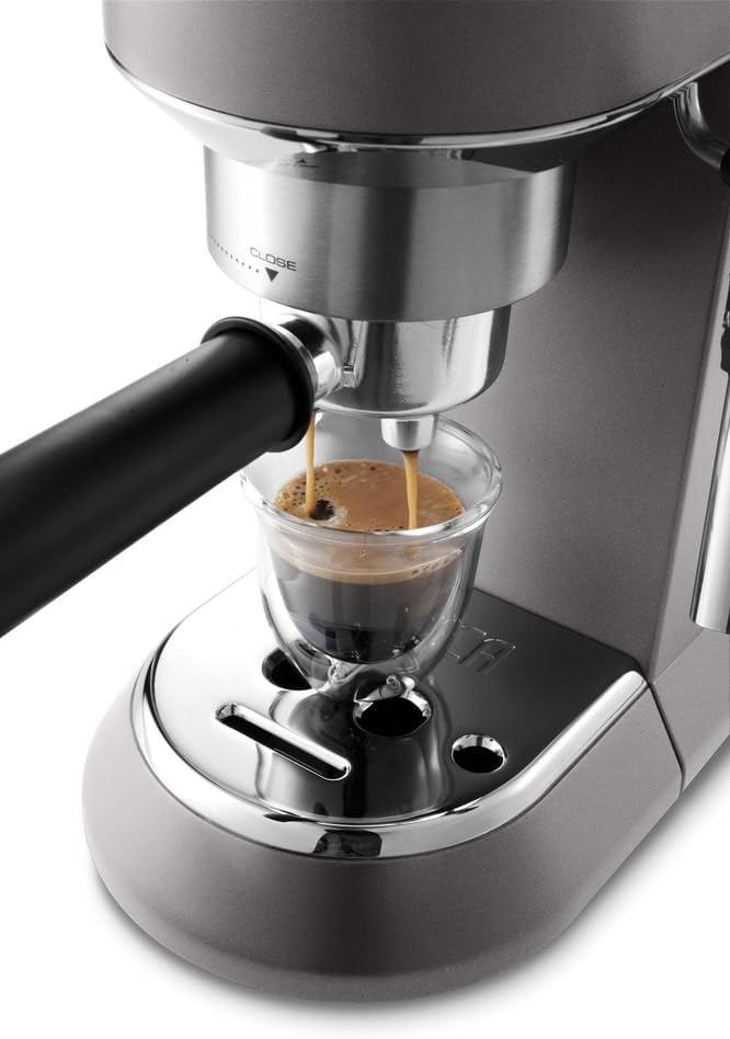 De'Longhi Dedica Arte Espresso Machine - MyLatteArt Milk Foam Nozzle, Precision Steam Wand, Steel Tamper Included, Grey - Create Perfect Espresso, Cappuccinos, and Latte Art at Home - EC885.GY