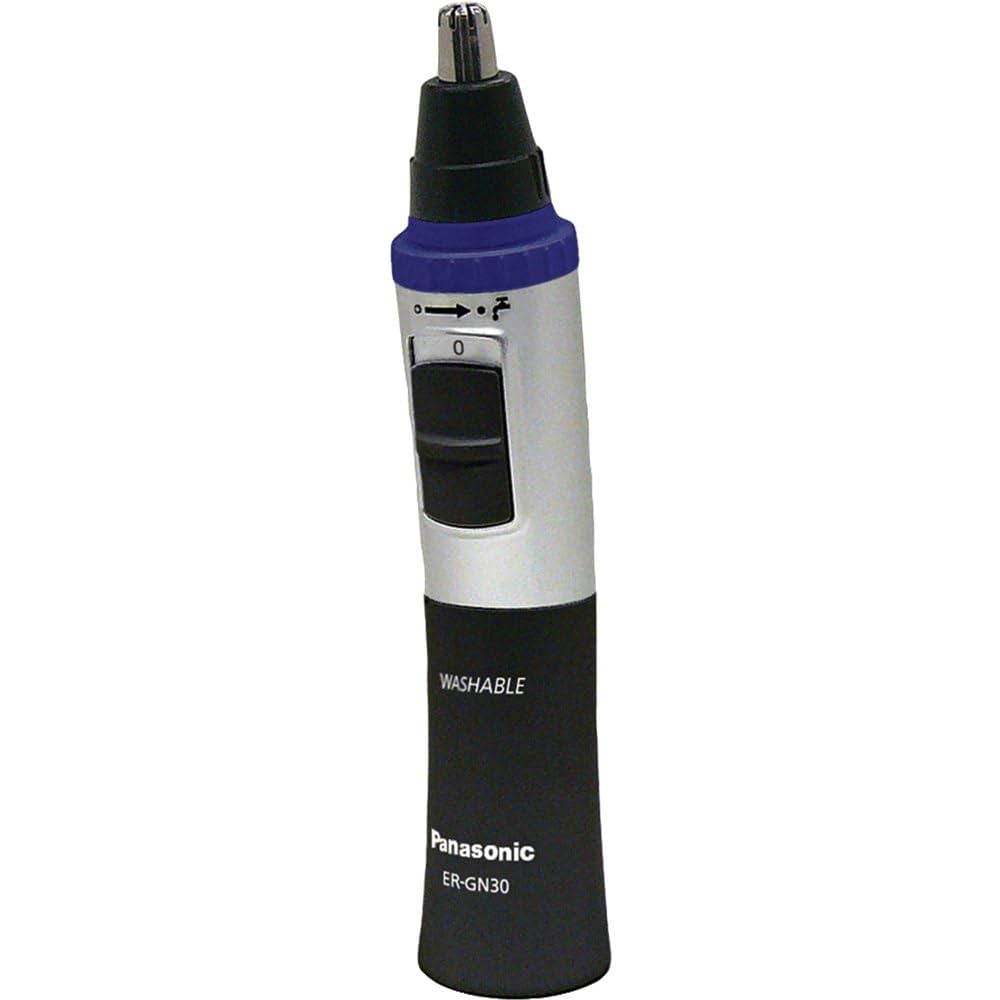 Panasonic ER-GN30-K Wet/Dry Nose and Ear Trimmer – Dual-Edge Stainless Steel Blade with Vortex Cleaning
