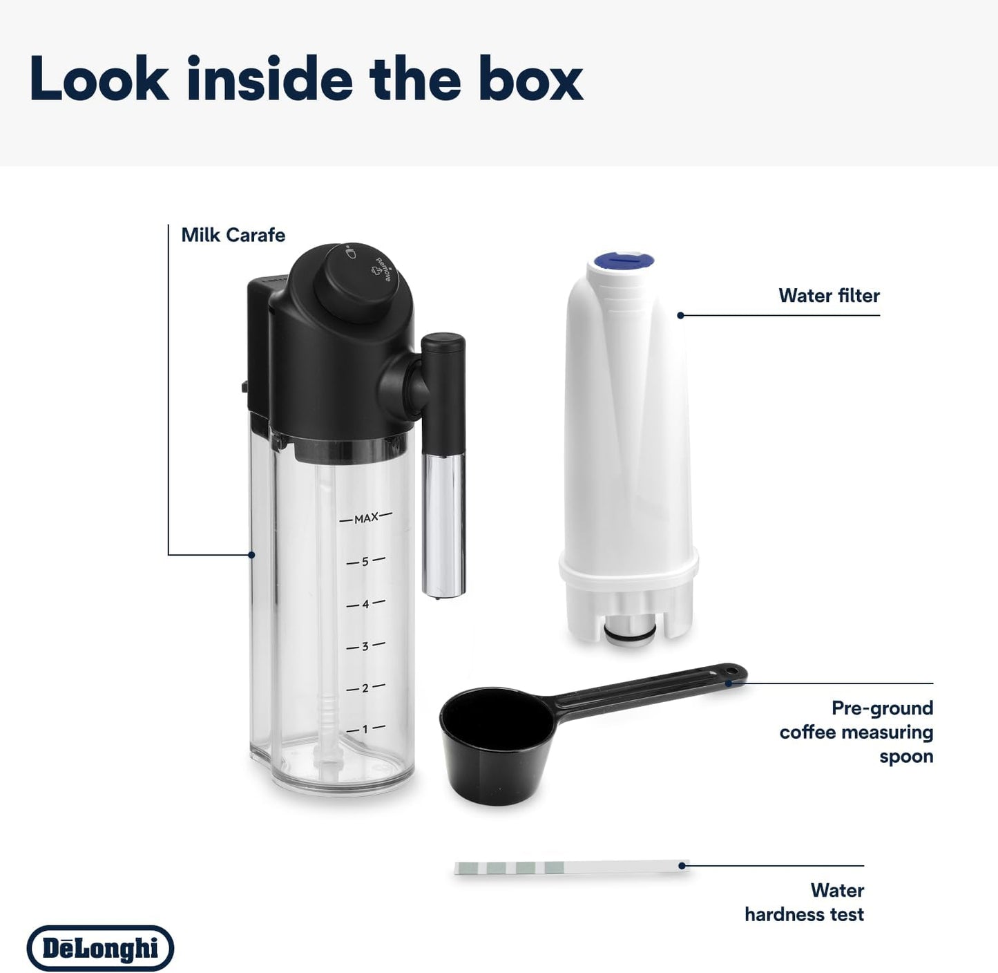 De'Longhi Magnifica Evo Next ECAM312.80.TB, Automatic Coffee Machine With Automatic Milk Frother, Bean To Cup Coffee and Cappuccino Machine with Intuitive Touch Display, Black/Titanium