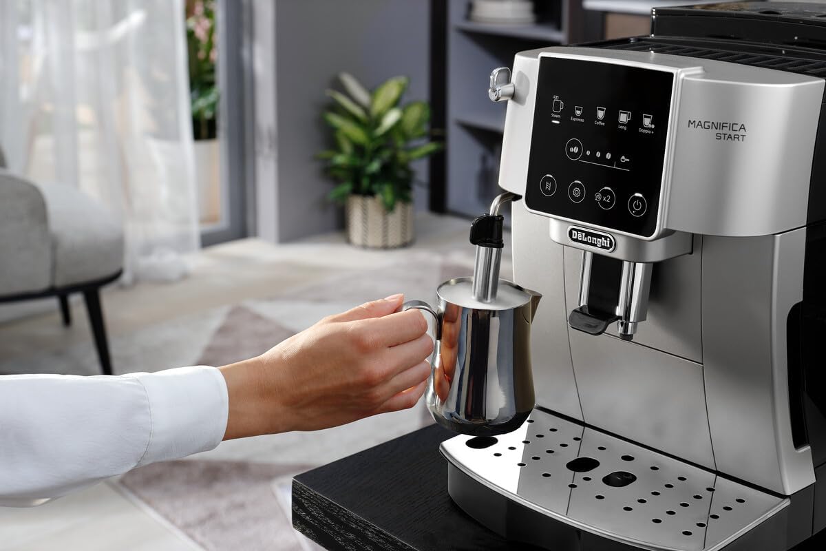 De'Longhi Fully Automatic Coffee Machine MAGNIFICA START Bean to Cup Espresso Machine, 6+ Functions for Espresso, Americano, Cappuccino, Latte, Macchiato & More Recipes ECAM220.60.B (Made in Europe)