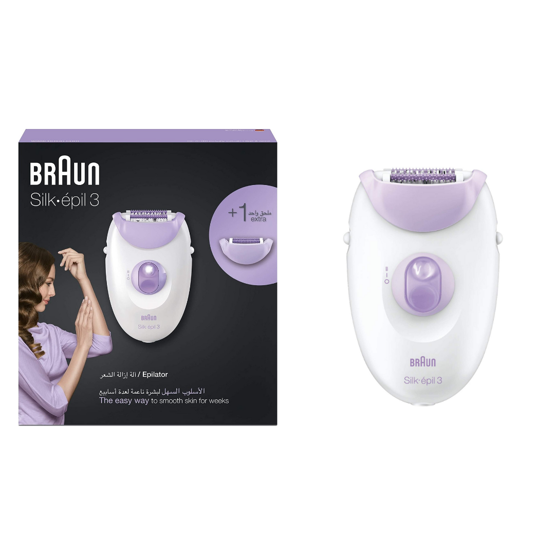 Braun Silk-épil 3 SE3170 Epilator – Corded Hair Removal Device with SmartLight and Massage Rollers