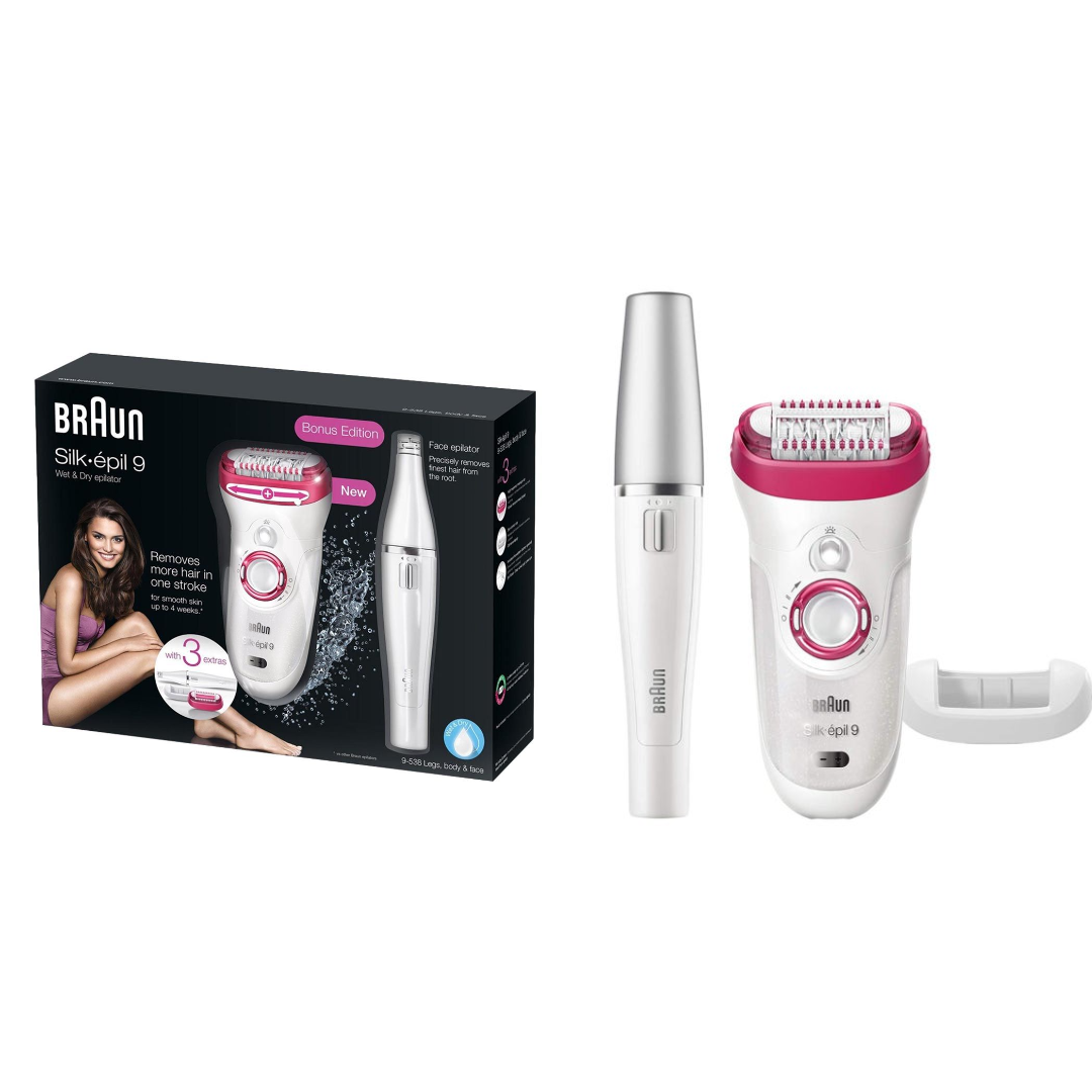 Braun Silk-épil 9 SE9538 Wet & Dry Epilator – Bonus Edition with 3 Extras
