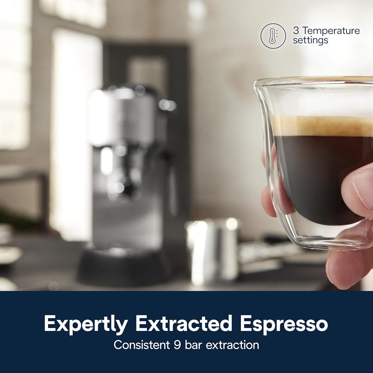 De'Longhi Dedica Arte Espresso Machine - MyLatteArt Milk Foam Nozzle, Precision Steam Wand, Steel Tamper Included - Create Perfect Espresso, Cappuccinos, and Latte Art at Home - EC885.M