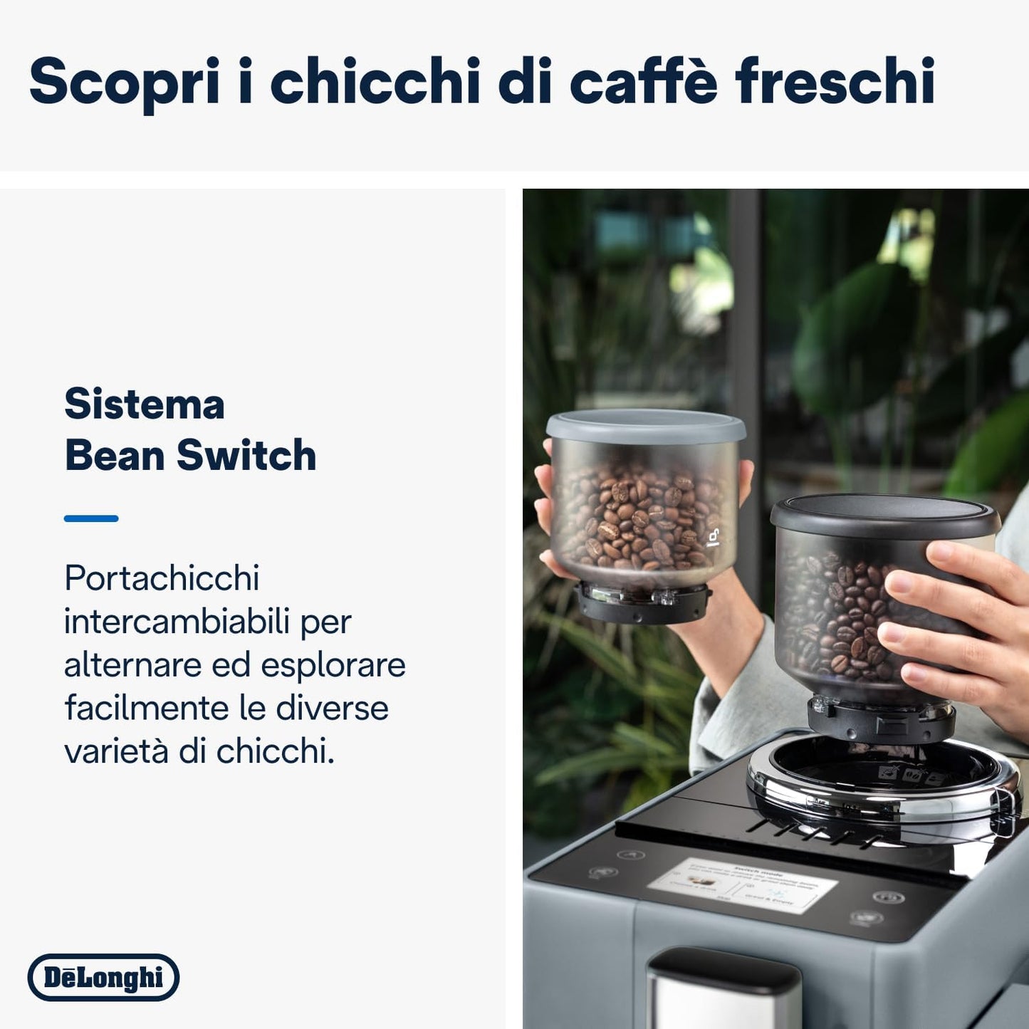 De'Longhi Rivelia EXAM440.55.BG Fully Automatic Coffee Machine – LatteCrema Hot, Automatic Milk Frother, Bean-to-Cup, 16 Coffee Recipes, Compact Design, Full Touch Color Display – Sand Beige