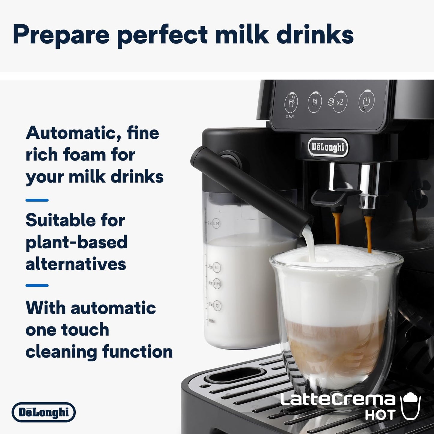 De'Longhi Fully Automatic Coffee Machine MAGNIFICA START Bean to Cup Espresso Machine, 6+ Functions for Espresso, Americano, Cappuccino, Latte, Macchiato & More Recipes ECAM220.60.B (Made in Europe)