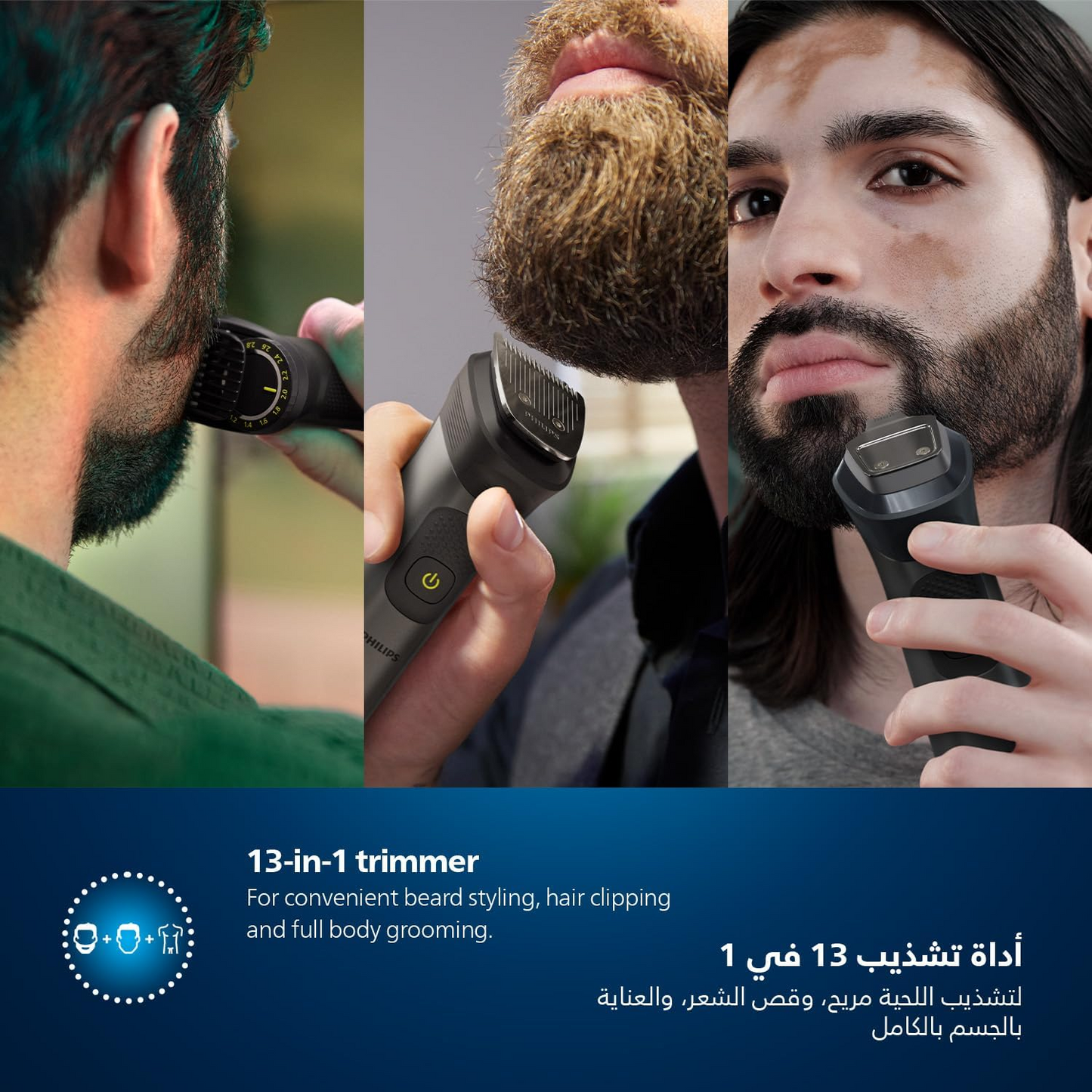 Philips MG7920/15 13-in-1 Cordless Grooming Kit – Showerproof Trimmer for Face, Hair & Body