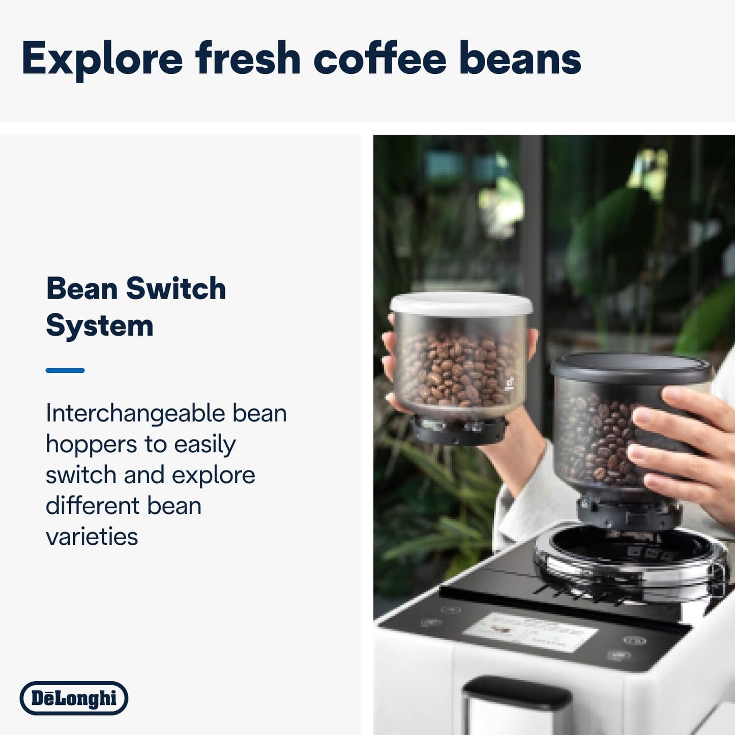 De'Longhi Rivelia EXAM440.55.BG Fully Automatic Coffee Machine – LatteCrema Hot, Automatic Milk Frother, Bean-to-Cup, 16 Coffee Recipes, Compact Design, Full Touch Color Display – Sand Beige