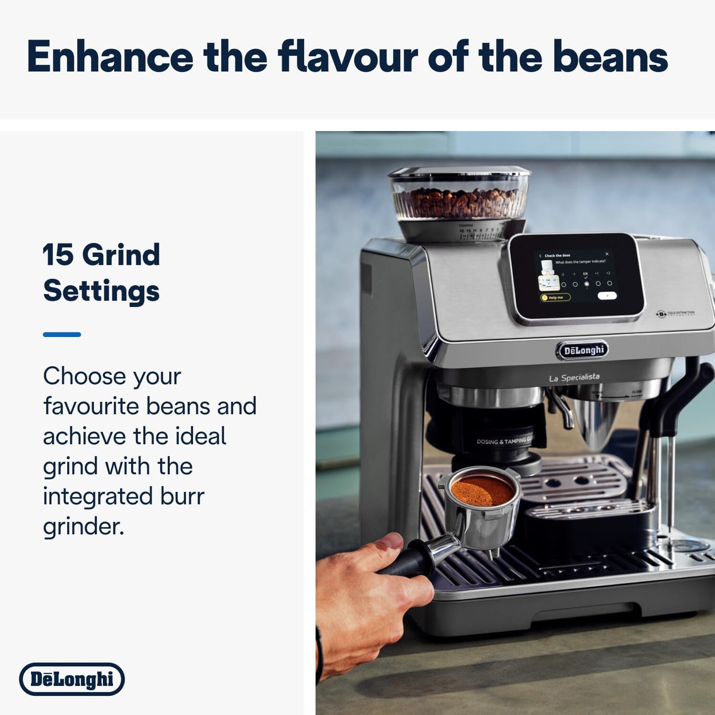 De'Longhi La Specialista Touch EC9455.M, Espresso Coffee Machine with Coffee Grinder, Cold Brew Function, Automatic or Manual Milk Frother, Intuitive Touch Control, Welcome Set, Metal