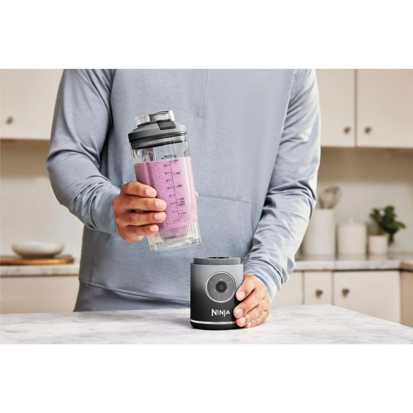 Ninja Blast Max Portable Blender – Cool Grey (22 oz Twist & Go)