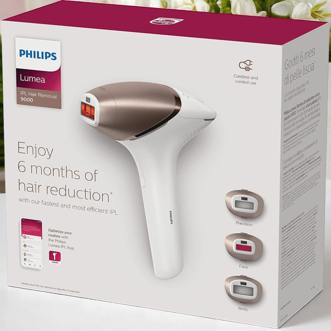 Philips Lumea BRI955 9000 Series IPL Hair Removal Device – Cordless & Corded Use with 3 Intelligent Attachments
