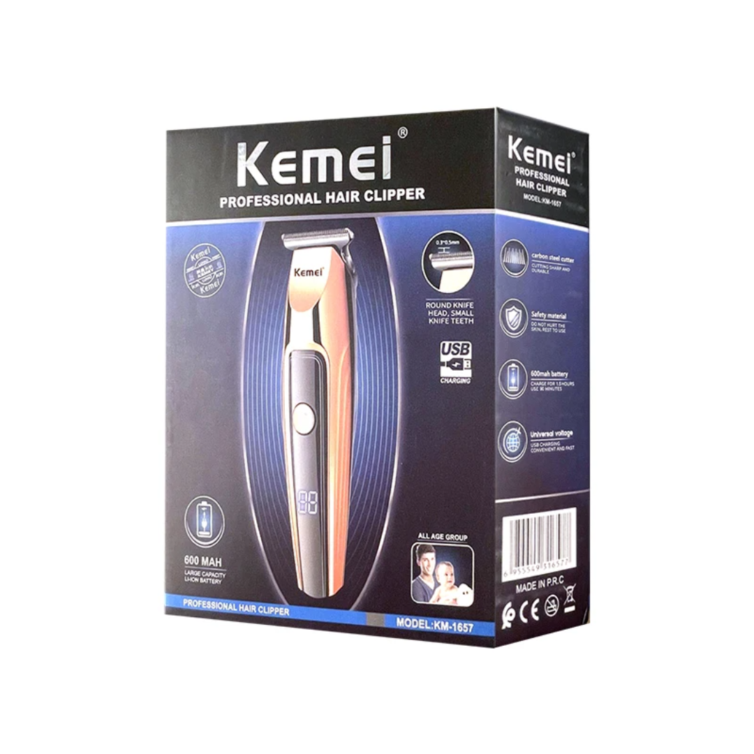 Kemei KM-1657 Rechargeable Hair Clipper & Trimmer – Professional Cordless Grooming Kit
