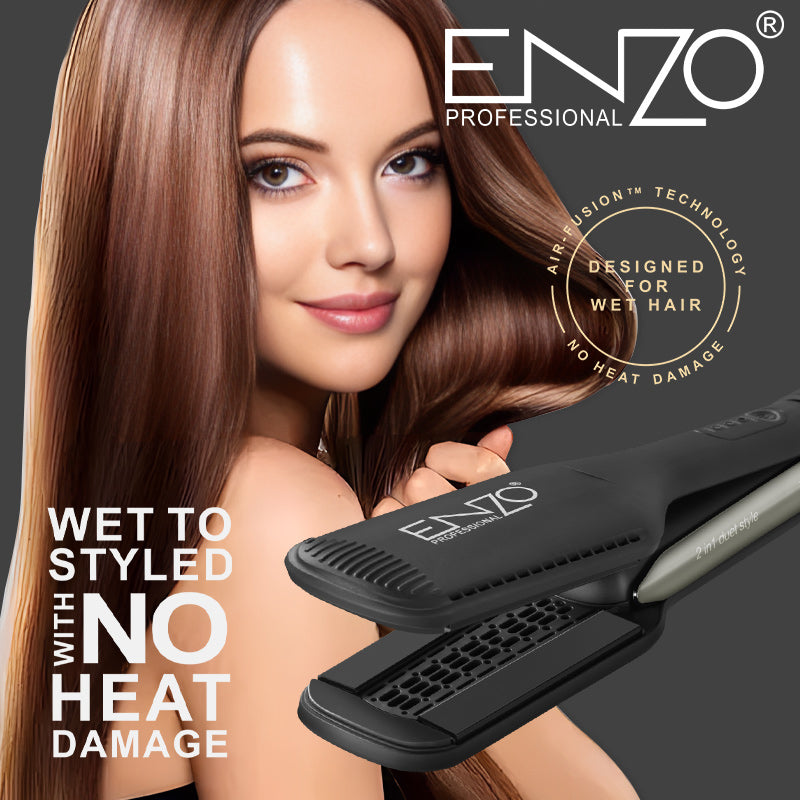 ENZO EN-3975 2-in-1 Hot Air Styler – Wet-to-Dry Straightener with Airflow Technology for Frizz-Free Styling