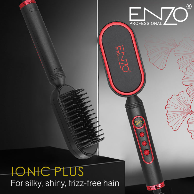 ENZO EN-4201 Portable Mini Hair Iron Fast Hair Straightening Brush