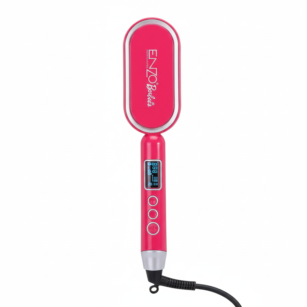 ENZO EN-4102X Professional Hair Straightening Comb – Rapid Heating with Ceramic Coating and Adjustable Temperature