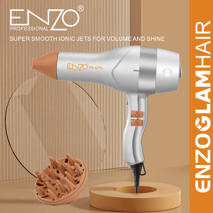 ENZO EN-6018 2000W Negative Ion Professional Hair Dryer – Powerful DC Motor & Ionic Technology