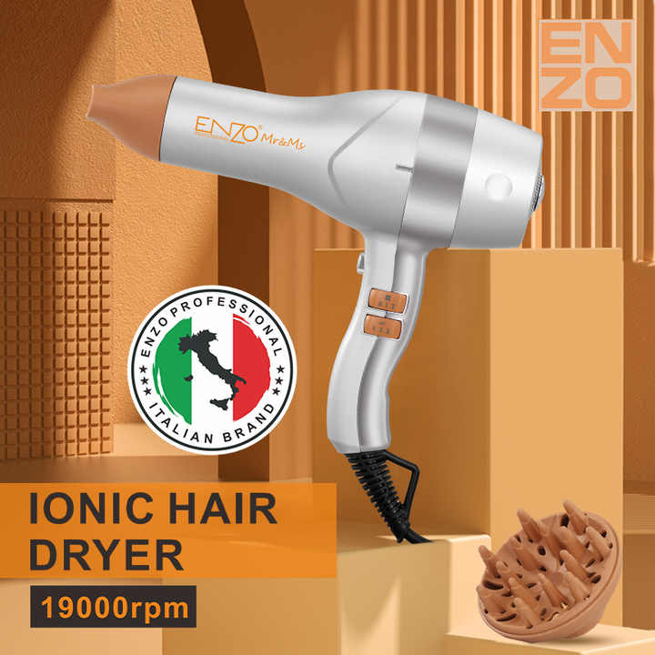 ENZO EN-6018 2000W Negative Ion Professional Hair Dryer – Powerful DC Motor & Ionic Technology