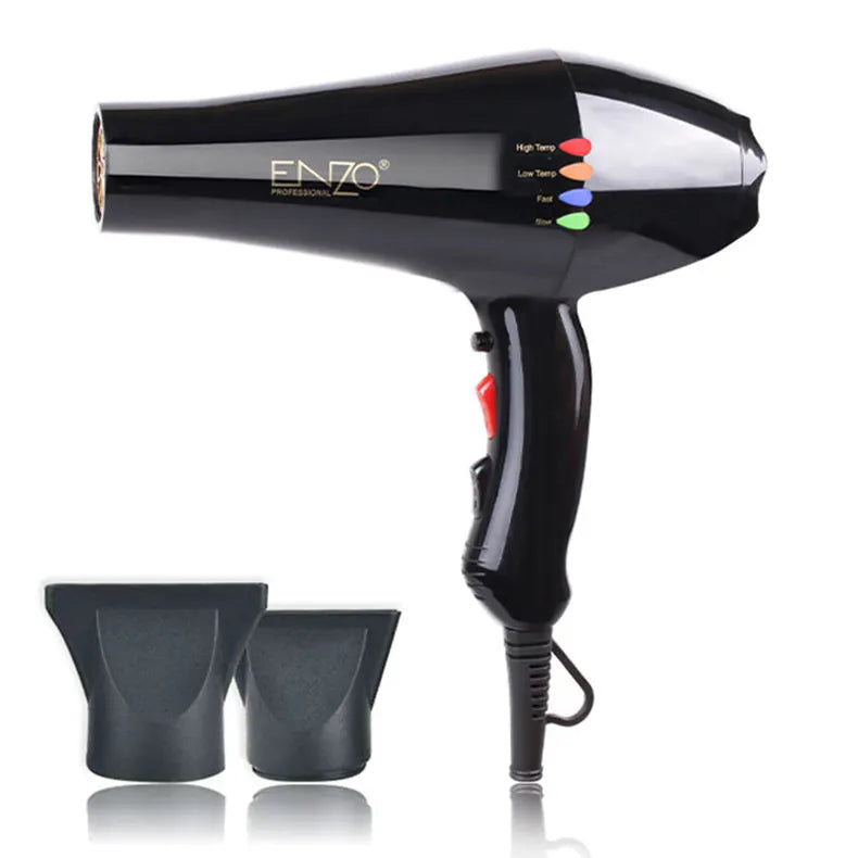 ENZO EN-8860B Professional Hair Dryer – 6000W Ionic Blow Dryer with Dual Heat & Speed Settings