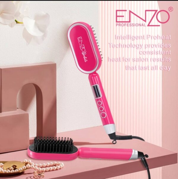ENZO EN-4102X Professional Hair Straightening Comb – Rapid Heating with Ceramic Coating and Adjustable Temperature