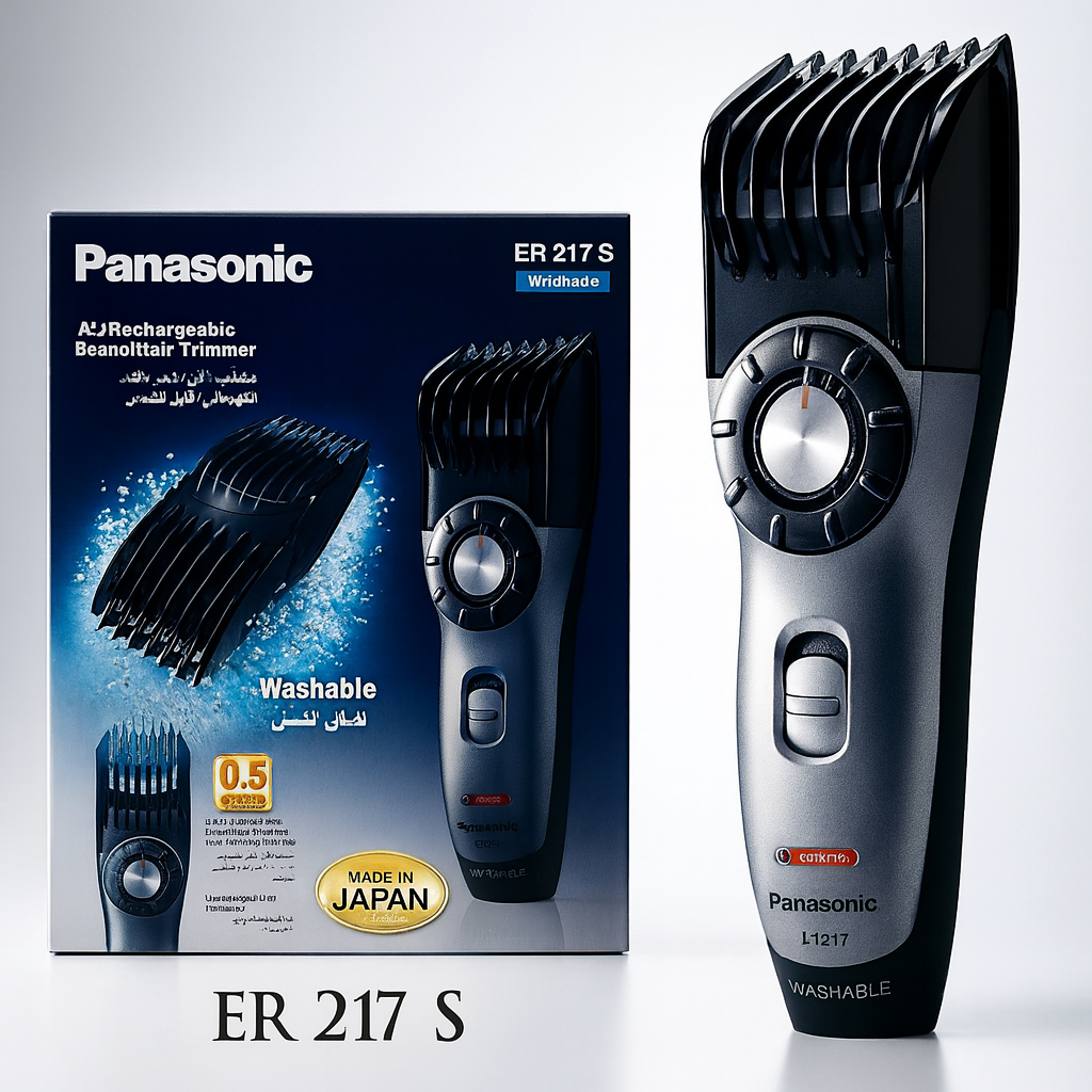 Panasonic ER217S Rechargeable Beard and Hair Trimmer – Adjustable Length Settings and Cordless Use