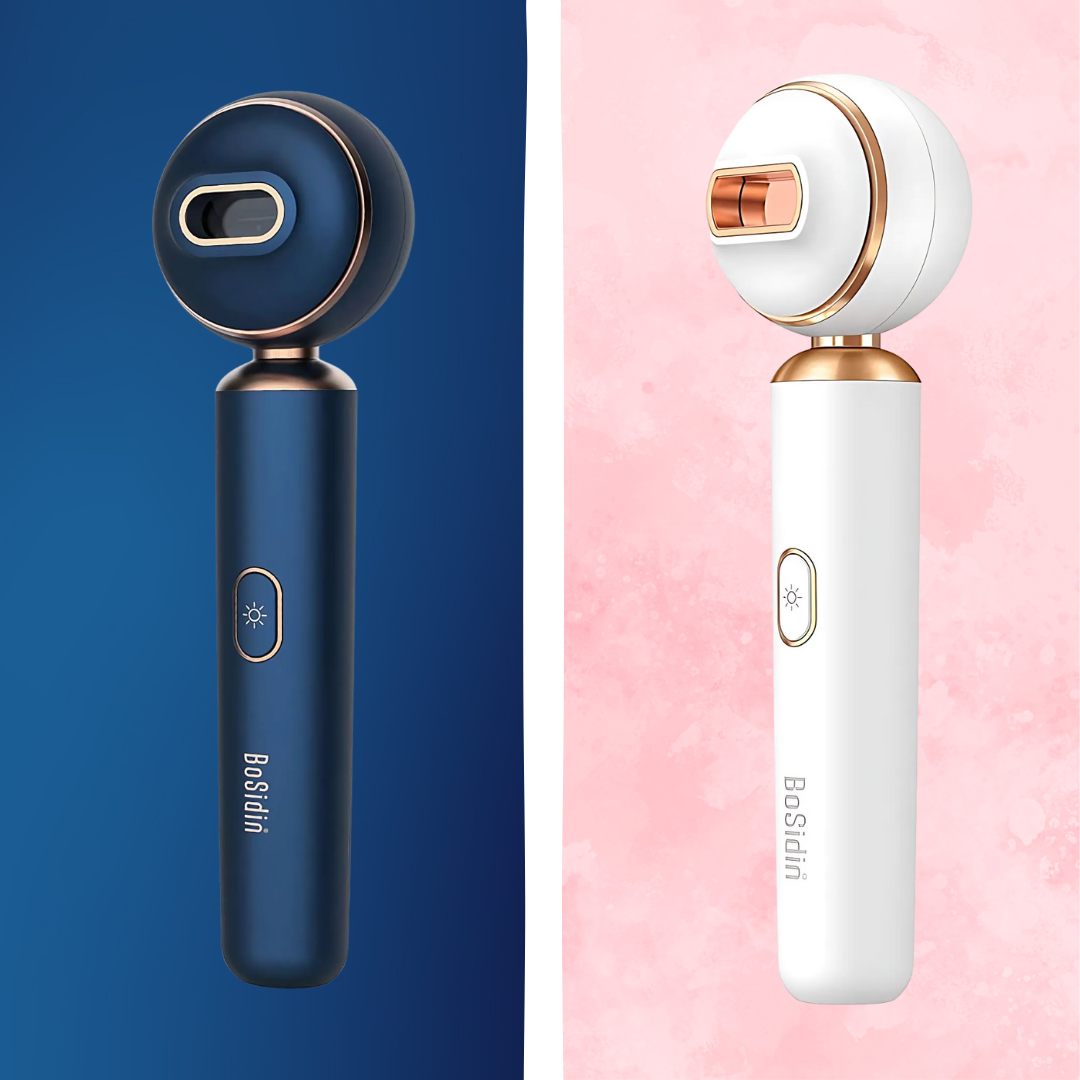 BoSidin D-1185 IPL Hair Removal Device (White & Blue) for Painless Hair Reduction
