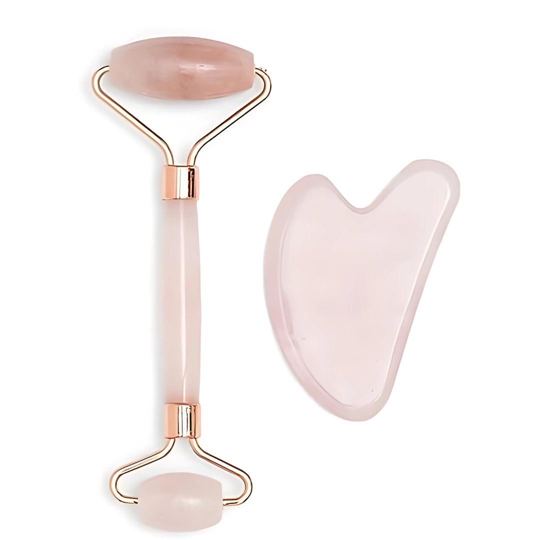 A facial roller with a sleek