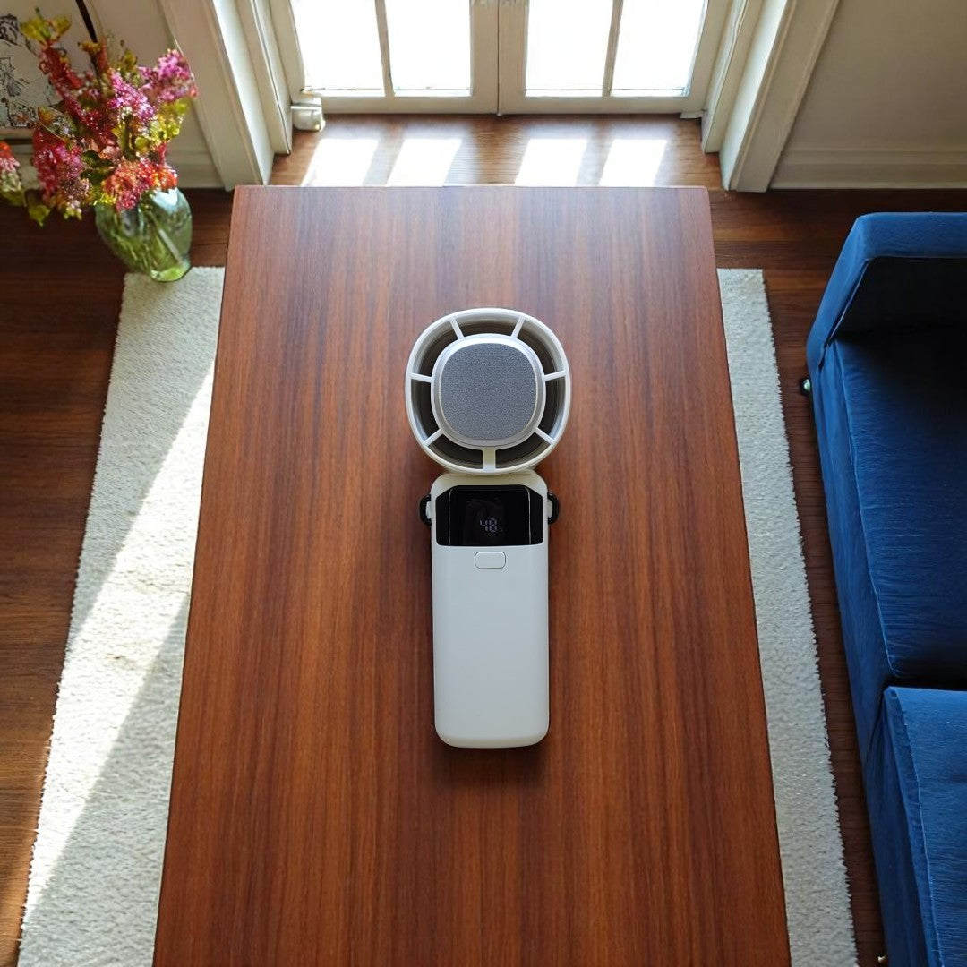 S27 Portable Cooling Fan Front View with LED Display