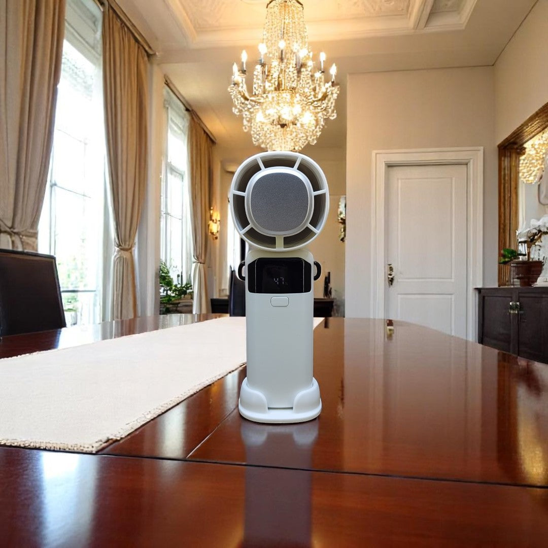 S27 Portable Cooling Fan Front View with LED Display