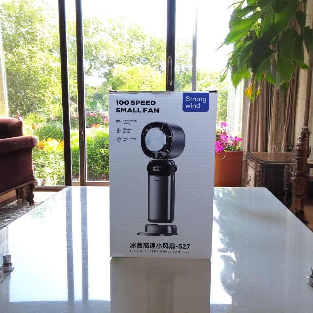 S27 Portable Cooling Fan Front View with LED Display