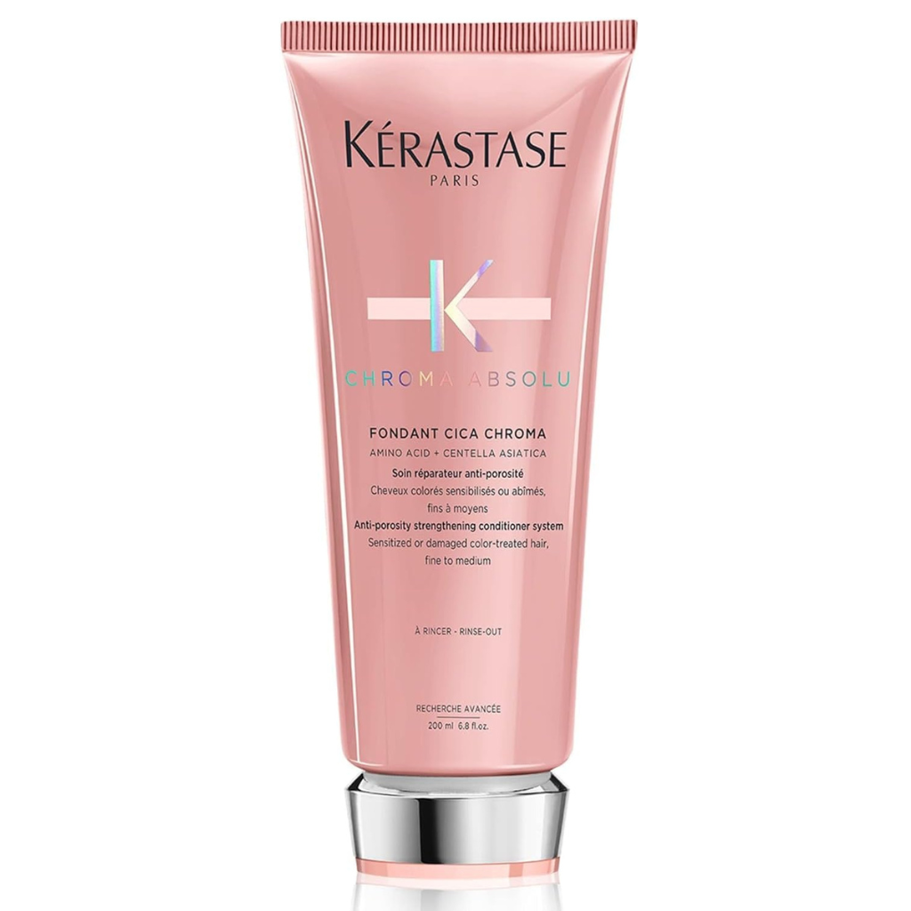 Kérastase Chroma Absolu, Strengthening & Fortifying Conditioner, For Sensitised or Damaged Color-Treated Hair, Fine To Medium, Anti-Porosity, with Lactic Acid, Fondant Cica Chroma, 200ml