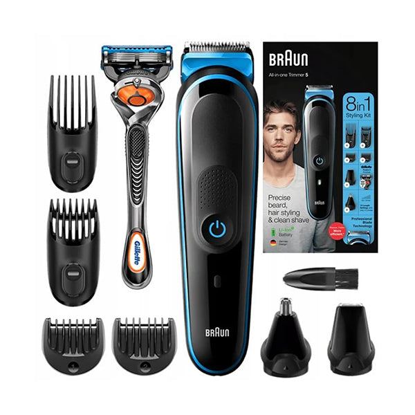 Braun MGK5265 8-in-1 Multi-Grooming Kit – Wet & Dry Beard, Hair & Body Trimmer