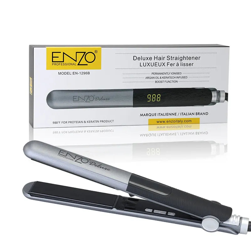 ENZO EN-1296B Professional Ionic Hair Straightener and Curler – Front view