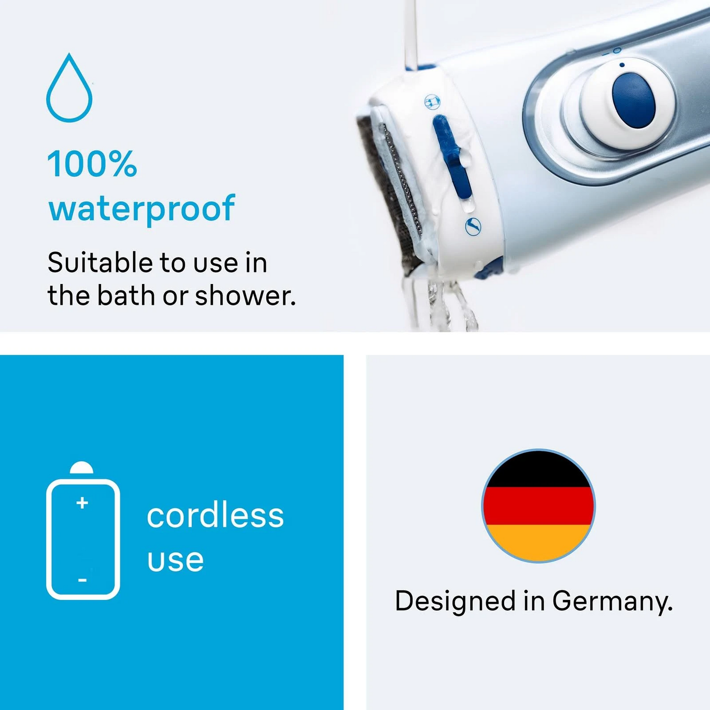 Braun Silk-épil 5-160 Lady Shaver – 3-in-1 Cordless Wet & Dry Electric Shaver, Trimmer & Exfoliation System (Blue/White)