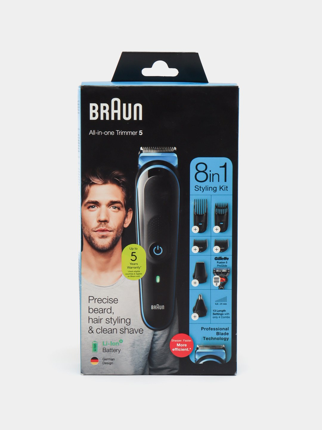 Braun MGK5265 8-in-1 Multi-Grooming Kit – Wet & Dry Beard, Hair & Body Trimmer