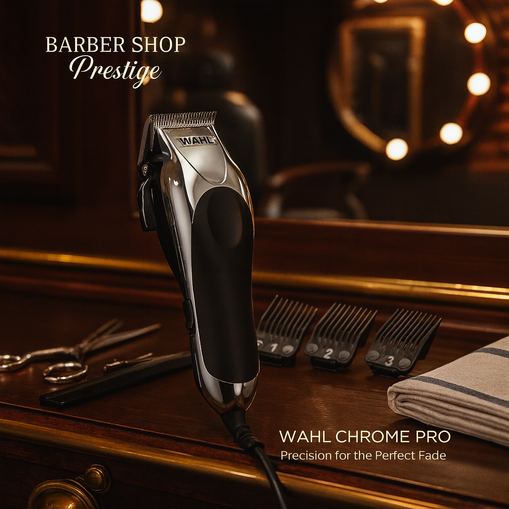 Wahl Chrome Pro Hair Clipper – Model 79524-5201 – Corded Clipper with Cordless Battery Trimmer