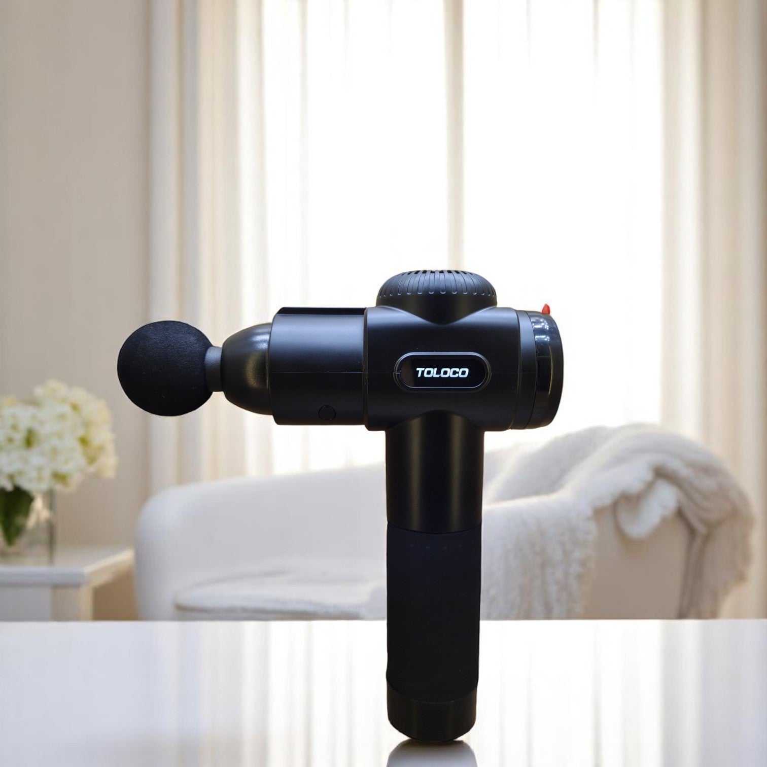 Smart touch display gun massager with multiple heads