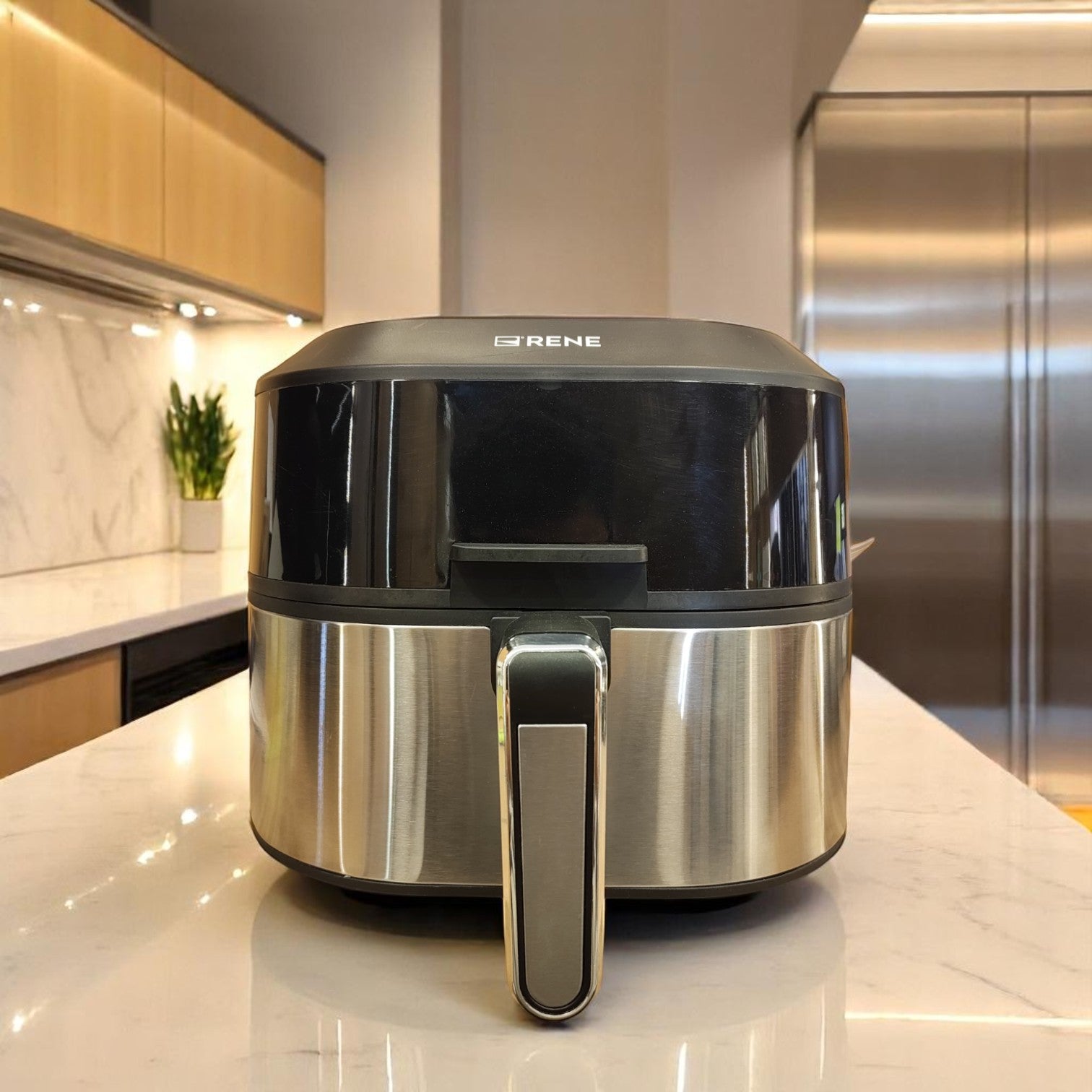 6L stainless steel Rene air fryer and indoor grill