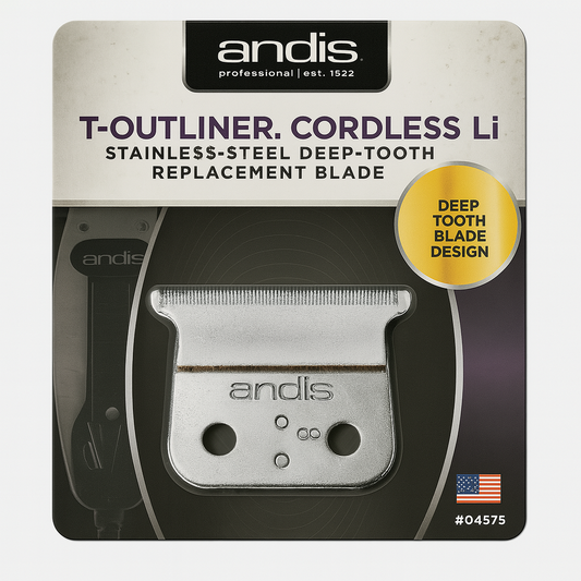 Andis Cordless T-Outliner Li Deep-Tooth Stainless Steel Replacement Blade – #04575