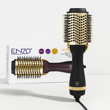 Enzo EN-4116 Electric Hair Straightening Brush 24K Gold Design